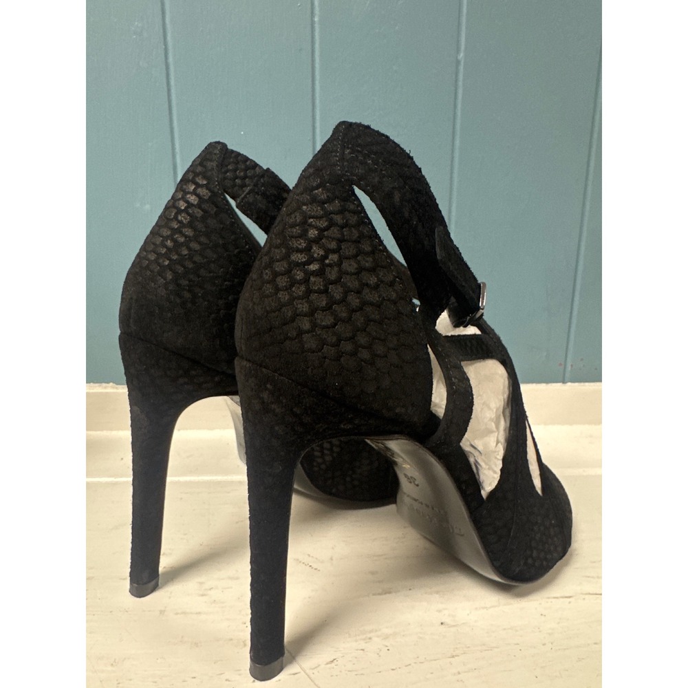 The Kooples Python Embossed Leather Strappy Heels… - image 5